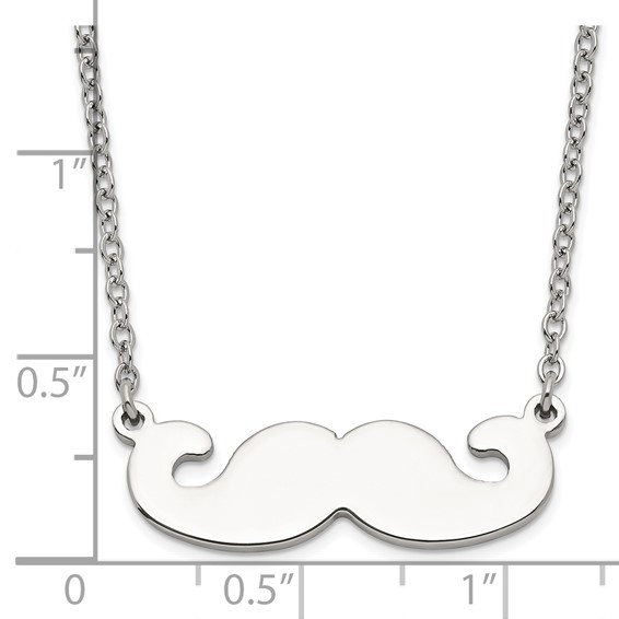 Stainless Steel Polished Mustache Necklace