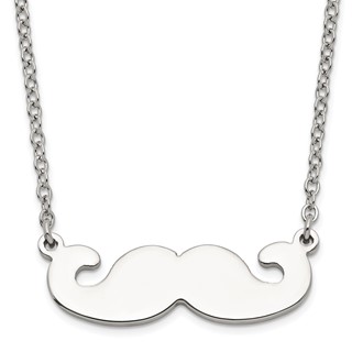 Stainless Steel Polished Mustache Necklace