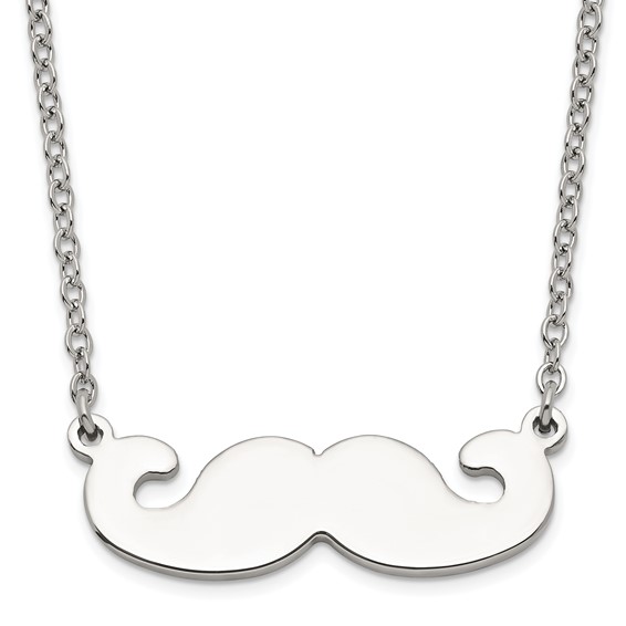 Stainless Steel Polished Mustache Necklace