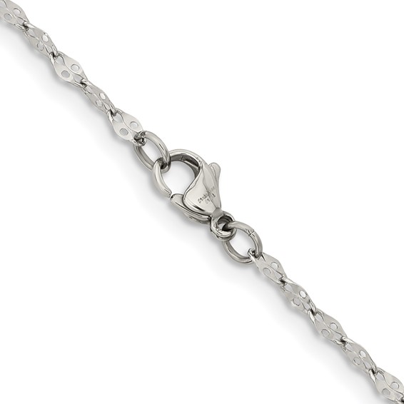 Stainless Steel Polished 2.9mm 16in Fancy Link Chain