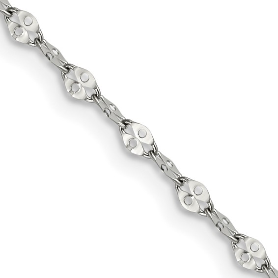 Stainless Steel Polished 2.9mm 16in Fancy Link Chain