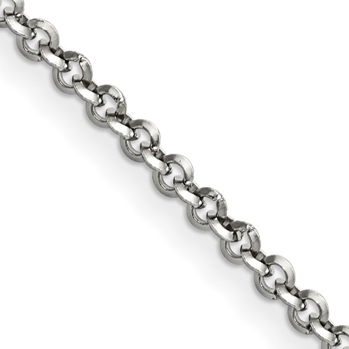 Chisel Stainless Steel Polished 3.2mm Rolo Chain, 16"