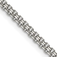 Chisel Stainless Steel Polished 3.1mm Bismark Chain, 16" view 1