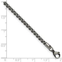 Chisel Stainless Steel Antiqued and Polished 3.9mm Rounded Box Chain, 8.5" view 3