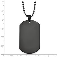 Chisel Stainless Steel Polished Black IP-plated Dog Tag on a Ball Chain Necklace, 20" view 5