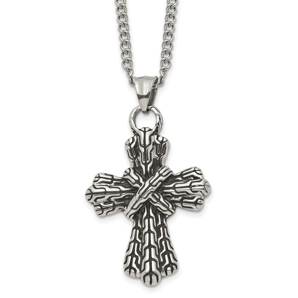 Stainless Steel Antique Cross NecklaceSRN1927-24
