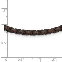 Chisel 4mm Genuine Leather Hexagon Weave Necklace, 18" view 5