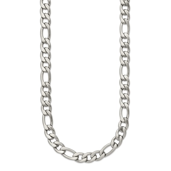 Chisel Stainless Steel Satin 7mm 18 inch Figaro Chain