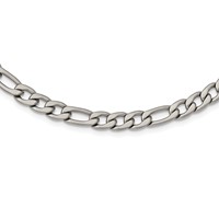 Chisel Stainless Steel Satin 7mm 18 Inch Figaro Chain view 4