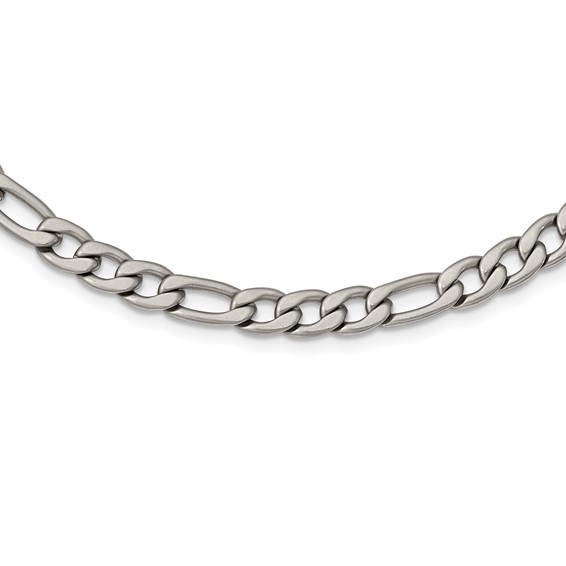 Chisel Stainless Steel Satin 7mm 18 inch Figaro Chain