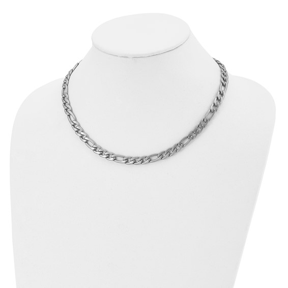 Chisel Stainless Steel Satin 7mm 18 inch Figaro Chain