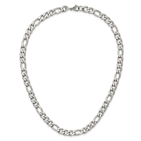 Chisel Stainless Steel Satin 7mm 18 inch Figaro Chain