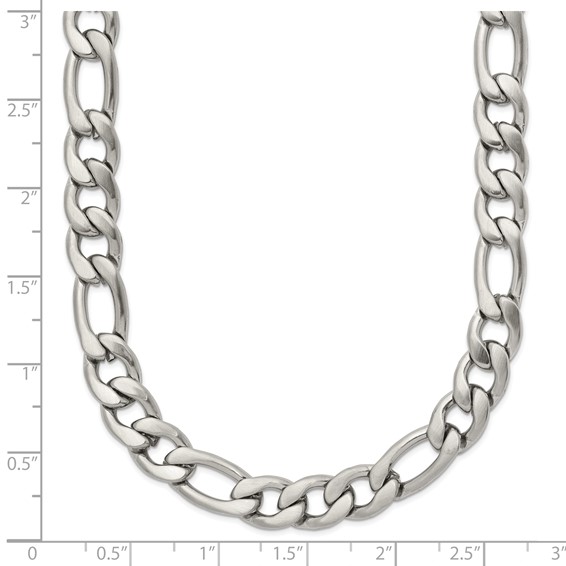Chisel Stainless Steel Satin 7mm 18 inch Figaro Chain