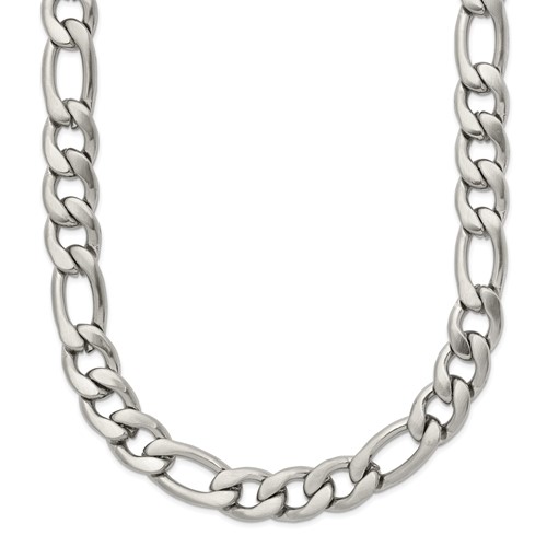Chisel Stainless Steel Satin 7mm Figaro Chain, 18"