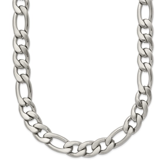 Chisel Stainless Steel Satin 7mm 18 inch Figaro Chain