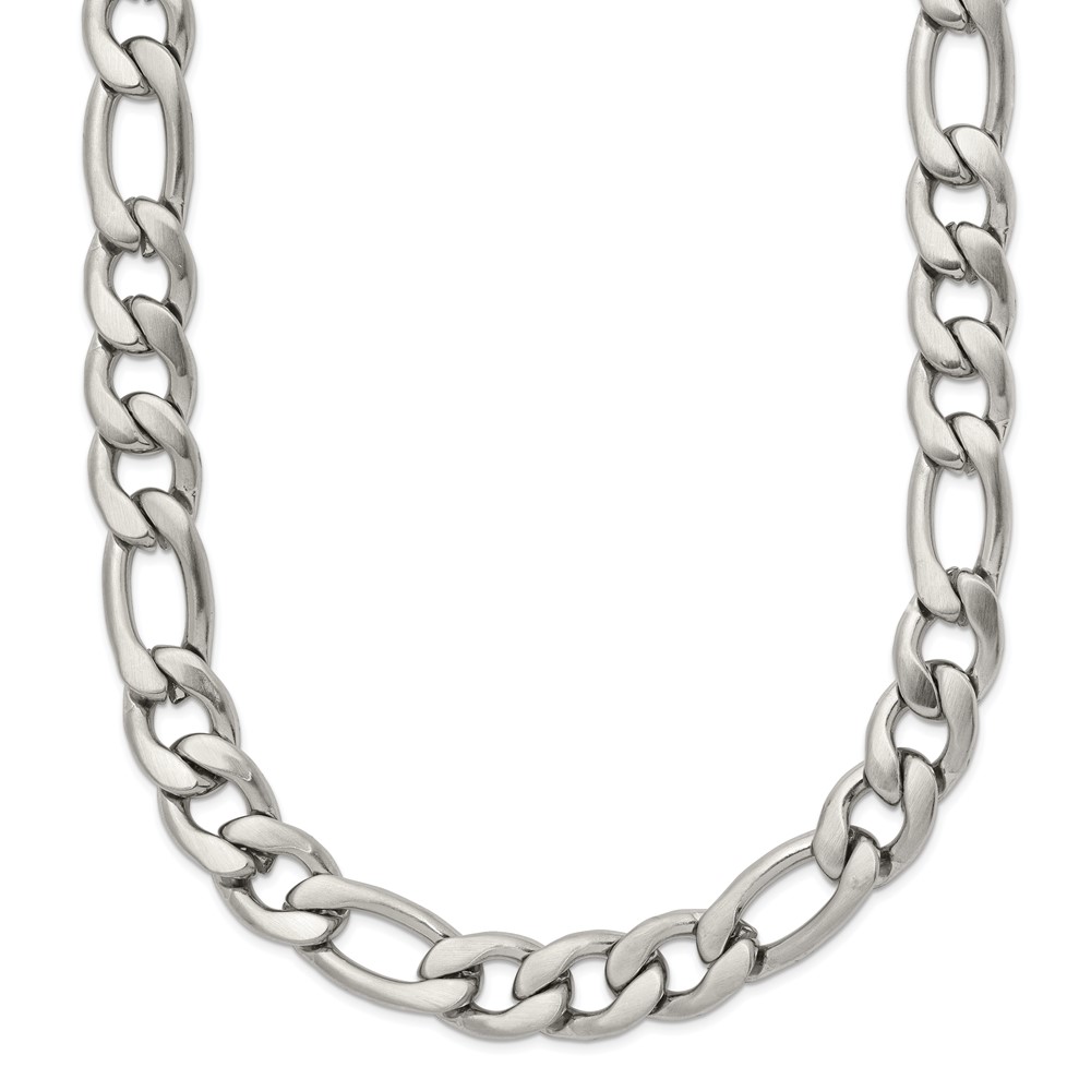 Stainless Steel Satin 6.5mm 18in Figaro Chain