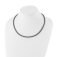 Chisel 3mm Genuine Leather Greece Textured Necklace, 18" view 2