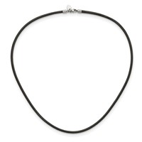 Chisel 3mm Genuine Leather Greece Textured Necklace, 18" view 3