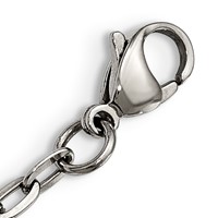 Stainless Steel Polished Black Agate Necklace view 3