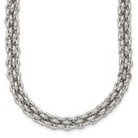 Chisel Stainless Steel Polished Necklace, 24" view 1