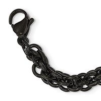 Chisel Stainless Steel Polished Black IP-plated Necklace, 24" view 4