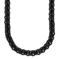 Chisel Stainless Steel Polished Black IP-plated Necklace, 24" view 1