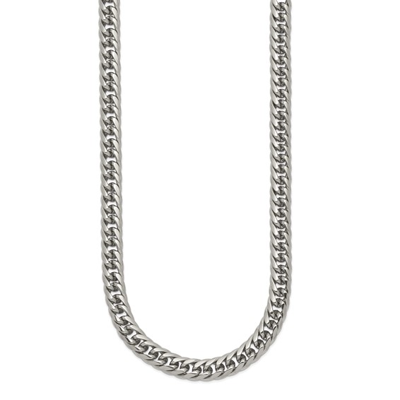 Chisel Stainless Steel Polished 24 inch Double Curb Chain Necklace