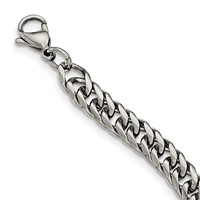 Chisel Stainless Steel Polished Double Curb Chain Necklace, 24" view 4