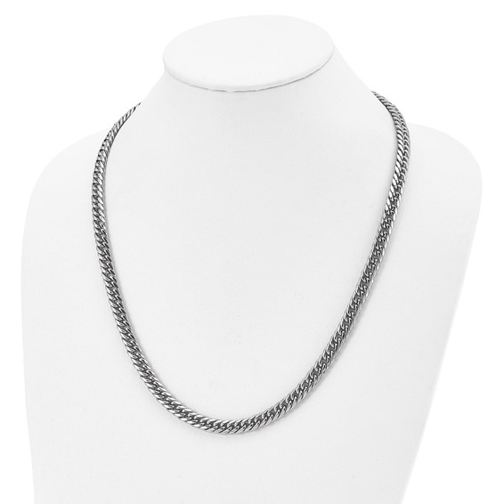 Chisel Stainless Steel Polished 24 inch Double Curb Chain Necklace