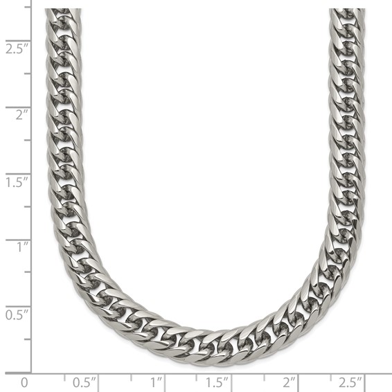 Chisel Stainless Steel Polished 24 inch Double Curb Chain Necklace