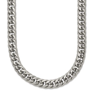 Chisel Stainless Steel Polished 24 inch Double Curb Chain Necklace
