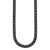 Chisel Stainless Steel Polished Black IP-plated Double Curb Chain Necklace, 24" view 3