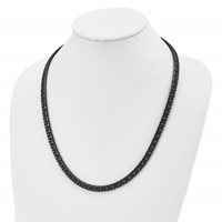 Chisel Stainless Steel Polished Black IP-plated Double Curb Chain Necklace, 24" view 4