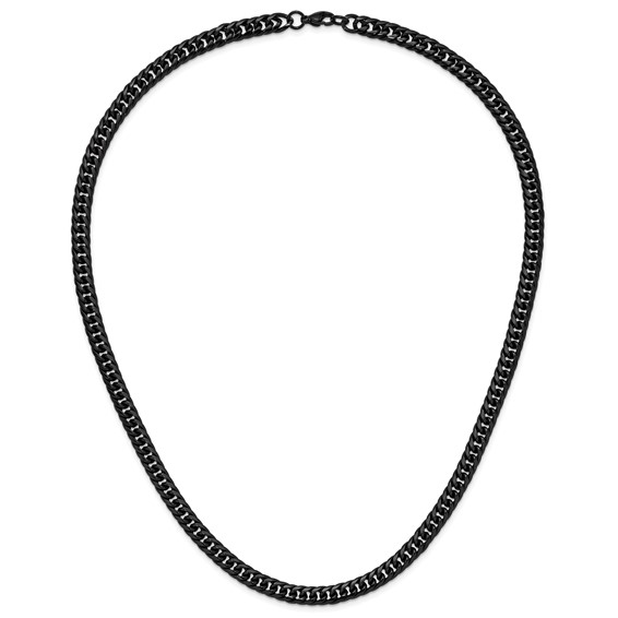 Chisel Stainless Steel Black IP-plated Double Curb Chain