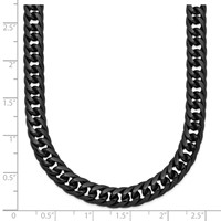 Chisel Stainless Steel Polished Black IP-plated Double Curb Chain Necklace, 24" view 5
