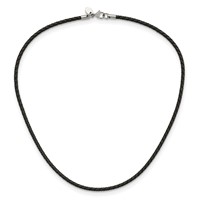 Chisel 3mm Genuine Leather Weave Necklace, 20" view 3