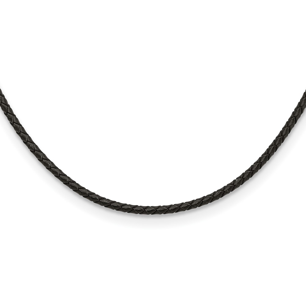 Chisel 3mm Genuine Leather Weave Necklace, 20"