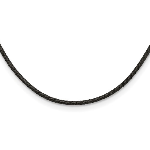 Chisel 3mm Genuine Leather Weave Necklace, 20"