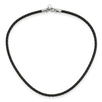 Chisel 4mm Genuine Leather Weave Necklace, 18" view 5