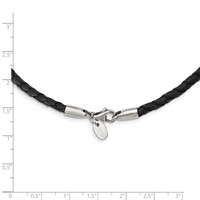 Chisel 4mm Genuine Leather Weave Necklace, 18" view 3