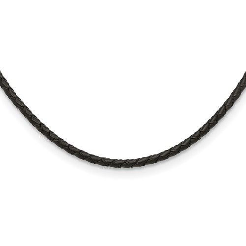 Chisel 4mm Genuine Leather Weave Necklace, 18"