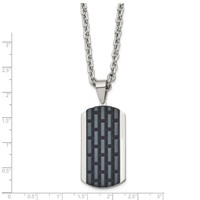 Stainless Steel Polished Black IP-plated Dog Tag Necklace, 24" view 3