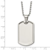 Chisel Stainless Steel Polished Dog Tag on a Ball Chain Necklace, 20" view 5