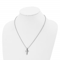 Chisel Stainless Steel Polished Cross Pendant on a Ball Chain Necklace, 20" view 4