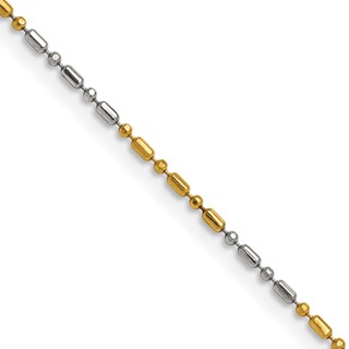 Chisel Gold-Tone Over Brass Bi-color Fancy Beaded Chain