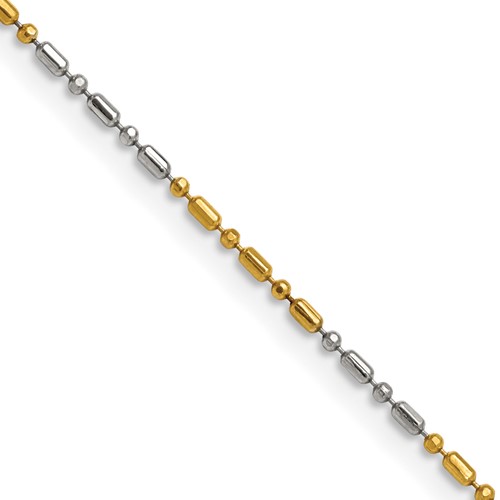 Chisel Two-tone Brass 1.2mm Fancy Chain, 16"
