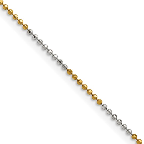 Chisel Gold-Tone Over Brass Bi-Color Beaded Chain