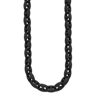 Chisel Stainless Steel Brushed Black IP-plated Link Necklace, 24" view 3
