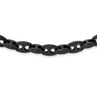 Chisel Stainless Steel Brushed Black IP-plated Link Necklace, 24" view 4