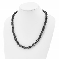 Chisel Stainless Steel Brushed Black IP-plated Link Necklace, 24" view 5